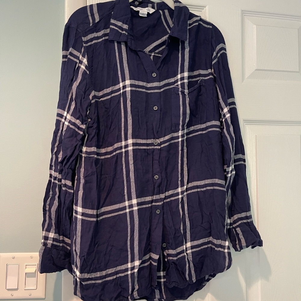 Blue Plaid Top